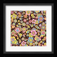 Paisley Pattern On Black Fine Art Print