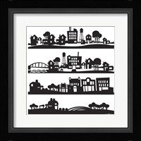 Tinytown Silhouettes Stacked Fine Art Print