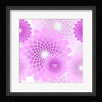 Spiral Flowers Pattern Pink Framed Print
