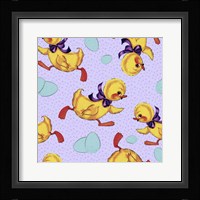 Cute Ducking Pattern Framed Print