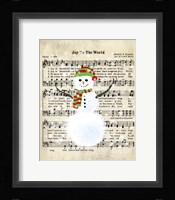Snowman Conducts Joy To The World Fine Art Print