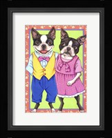 Boston Terrier Couple Framed Print
