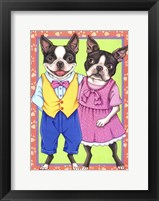 Boston Terrier Couple Framed Print