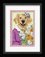 Golden Retriever Bouquet Framed Print