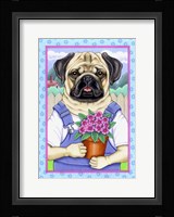 Pug Flower Pot Fine Art Print