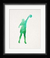 Basketball Girl Watercolor Silhouette Part I Fine Art Print