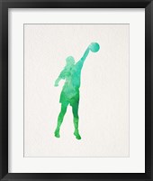 Basketball Girl Watercolor Silhouette Part I Fine Art Print