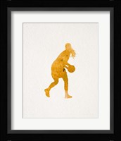 Basketball Girl Watercolor Silhouette Part III Fine Art Print