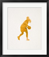 Basketball Girl Watercolor Silhouette Part III Framed Print