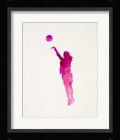 Basketball Girl Watercolor Silhouette Part IV Framed Print