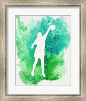 Basketball Girl Watercolor Silhouette Inverted Part I Fine Art Print