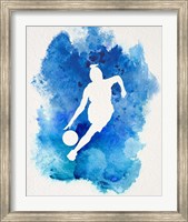 Basketball Girl Watercolor Silhouette Inverted Part II Fine Art Print