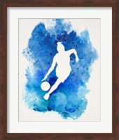 Basketball Girl Watercolor Silhouette Inverted Part II Fine Art Print