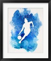 Basketball Girl Watercolor Silhouette Inverted Part II Fine Art Print