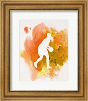 Basketball Girl Watercolor Silhouette Inverted Part III Fine Art Print