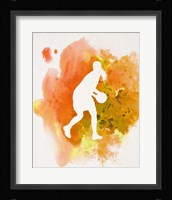 Basketball Girl Watercolor Silhouette Inverted Part III Fine Art Print