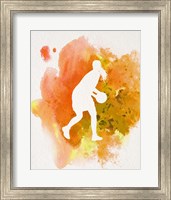 Basketball Girl Watercolor Silhouette Inverted Part III Fine Art Print
