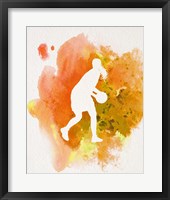 Basketball Girl Watercolor Silhouette Inverted Part III Fine Art Print