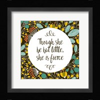 Though She Be But Little - Retro Floral Black Fine Art Print