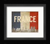 Paris, France - Flags and Skyline Fine Art Print