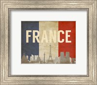 Paris, France - Flags and Skyline Fine Art Print