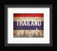 Bangkok, Thailand - Flags and Skyline Fine Art Print
