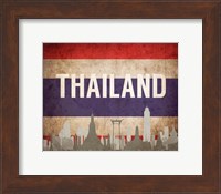 Bangkok, Thailand - Flags and Skyline Fine Art Print