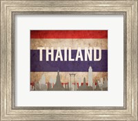 Bangkok, Thailand - Flags and Skyline Fine Art Print