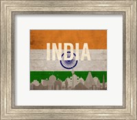 New Delhi, India - Flags and Skyline Fine Art Print