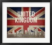 London, United Kingdom - Flags and Skyline Fine Art Print