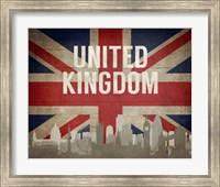 London, United Kingdom - Flags and Skyline Fine Art Print