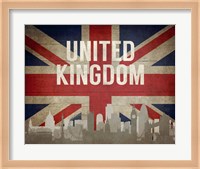 London, United Kingdom - Flags and Skyline Fine Art Print