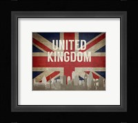 London, United Kingdom - Flags and Skyline Fine Art Print