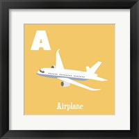Transportation Alphabet - A is for Airplane Framed Print