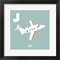 Transportation Alphabet - J is for Jet Framed Print