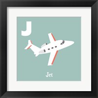 Transportation Alphabet - J is for Jet Framed Print