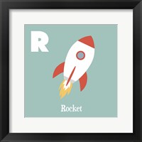Transportation Alphabet - R is for Rocket Framed Print