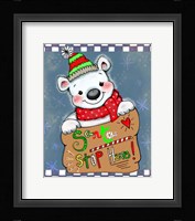 Santa Stop Here Bear Framed Print