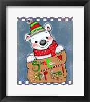 Santa Stop Here Bear Framed Print