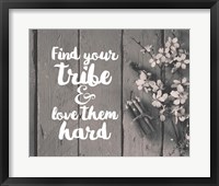Find Your Tribe - Flowers and Pencils Grayscale Fine Art Print