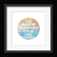 To Thine Own Self Be True Shakespeare Blue Framed Print