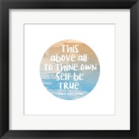 To Thine Own Self Be True Shakespeare Blue Framed Print