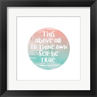 To Thine Own Self Be True Shakespeare Green Framed Print
