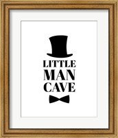 Little Man Cave Top Hat and Bow Tie - White Fine Art Print
