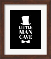 Little Man Cave Top Hat and Bow Tie - Black Fine Art Print