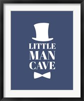 Little Man Cave Top Hat and Bow Tie - Blue Fine Art Print