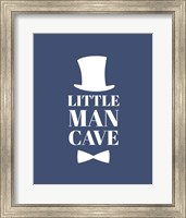Little Man Cave Top Hat and Bow Tie - Blue Fine Art Print