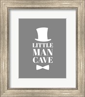 Little Man Cave Top Hat and Bow Tie - Gray Fine Art Print