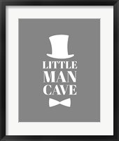 Little Man Cave Top Hat and Bow Tie - Gray Fine Art Print
