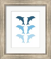 Leaping Dolphins - Blue Fine Art Print